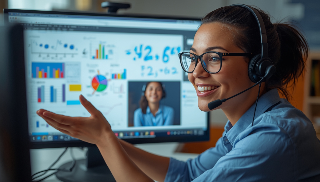 Online tutoring session with instructor and student