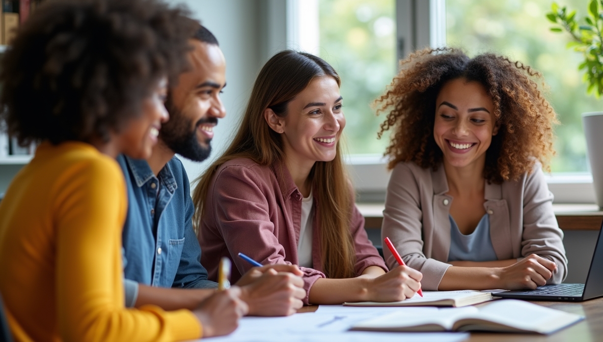 Tutors collaborating on lesson plans